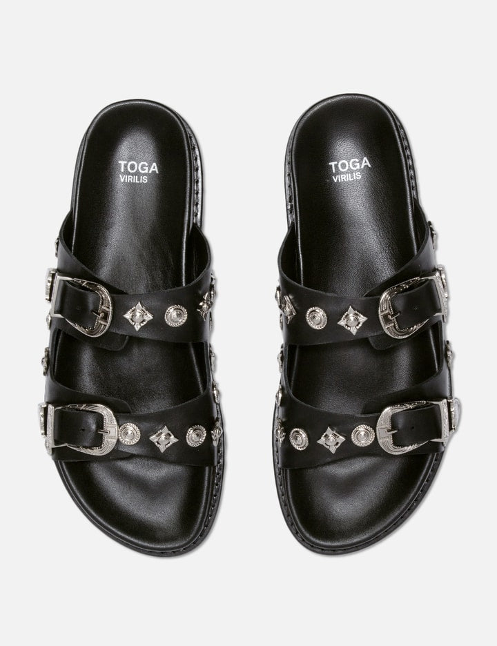 Studded Leather Slides