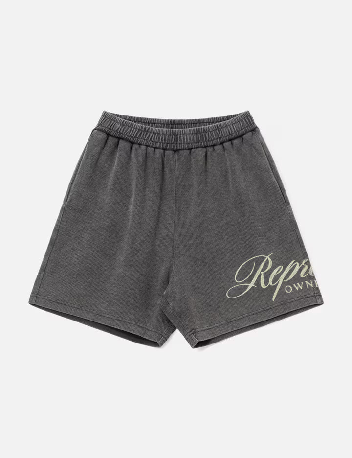 Represent Owners Club Script Mesh Shorts