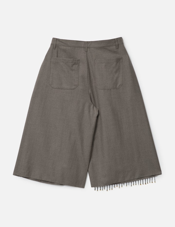 Gray Shortened Wide Leg Trouser