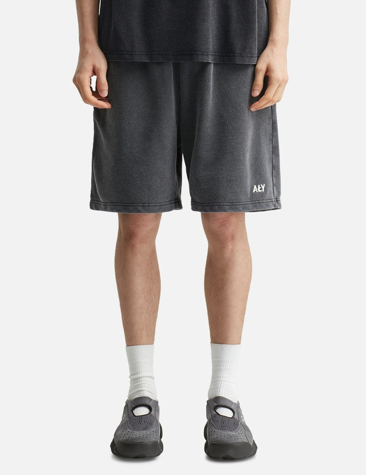 "Logo Embroidery Washed Black" Shorts