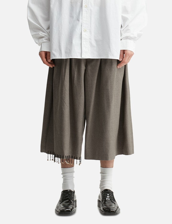 Gray Shortened Wide Leg Trouser