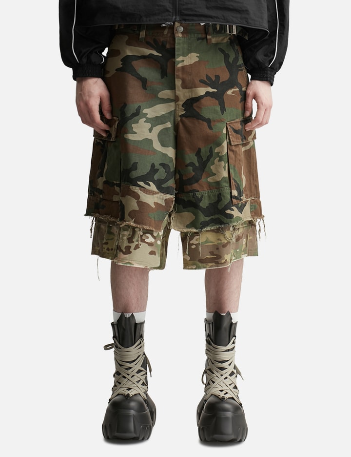 Layered Skirt Cargo Shorts