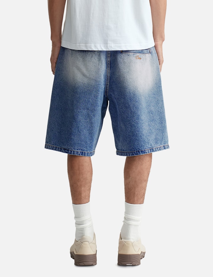 Pleated Denim Shorts
