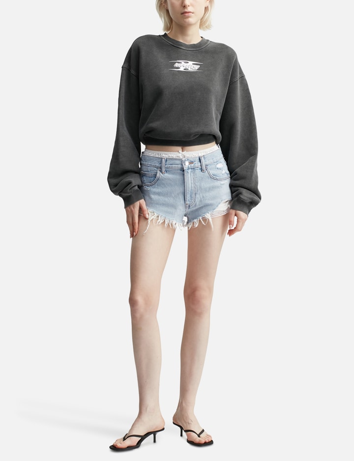 Cutoff Silk-Layer Shorts