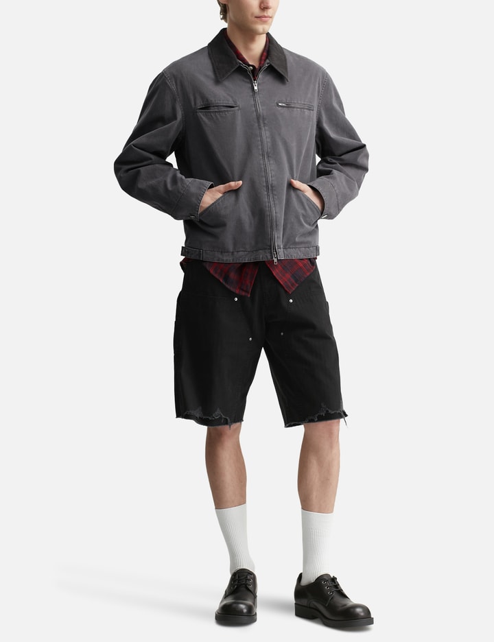 Hand Distressed HBT Double Knee Shorts