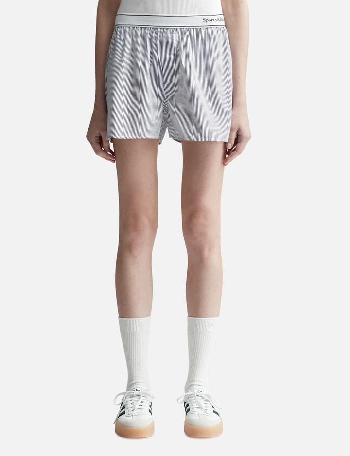 Serif Logo Boxer Shorts White/Navy