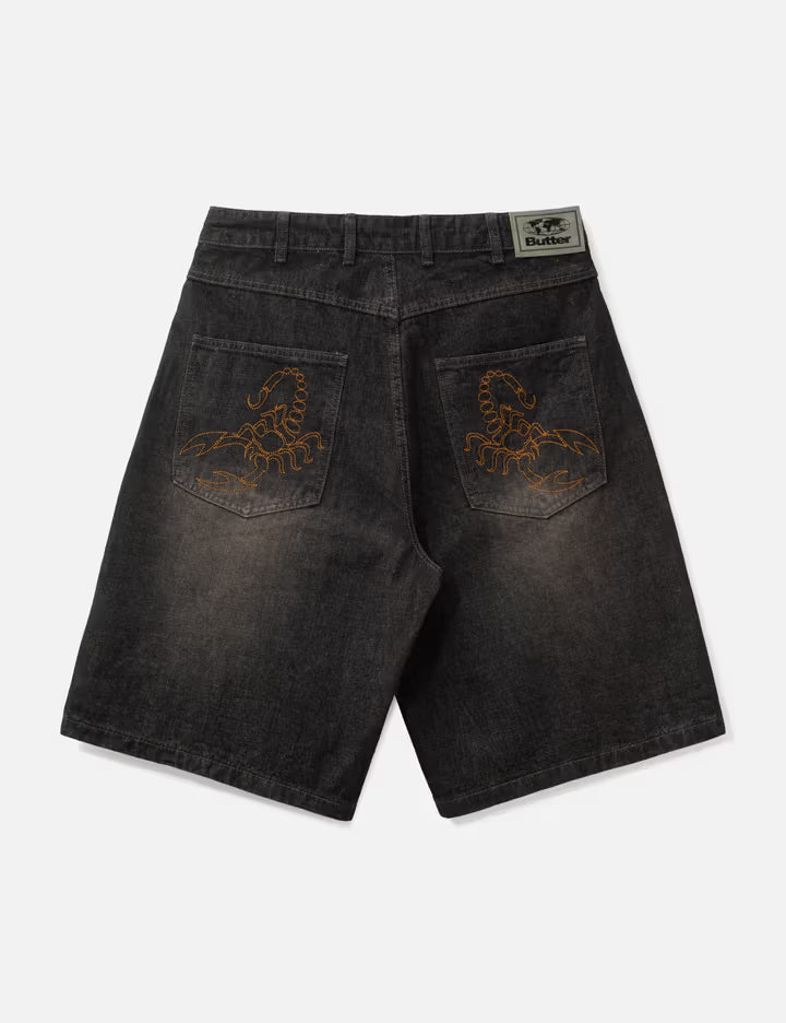 Scorpion Stitch Denim Shorts