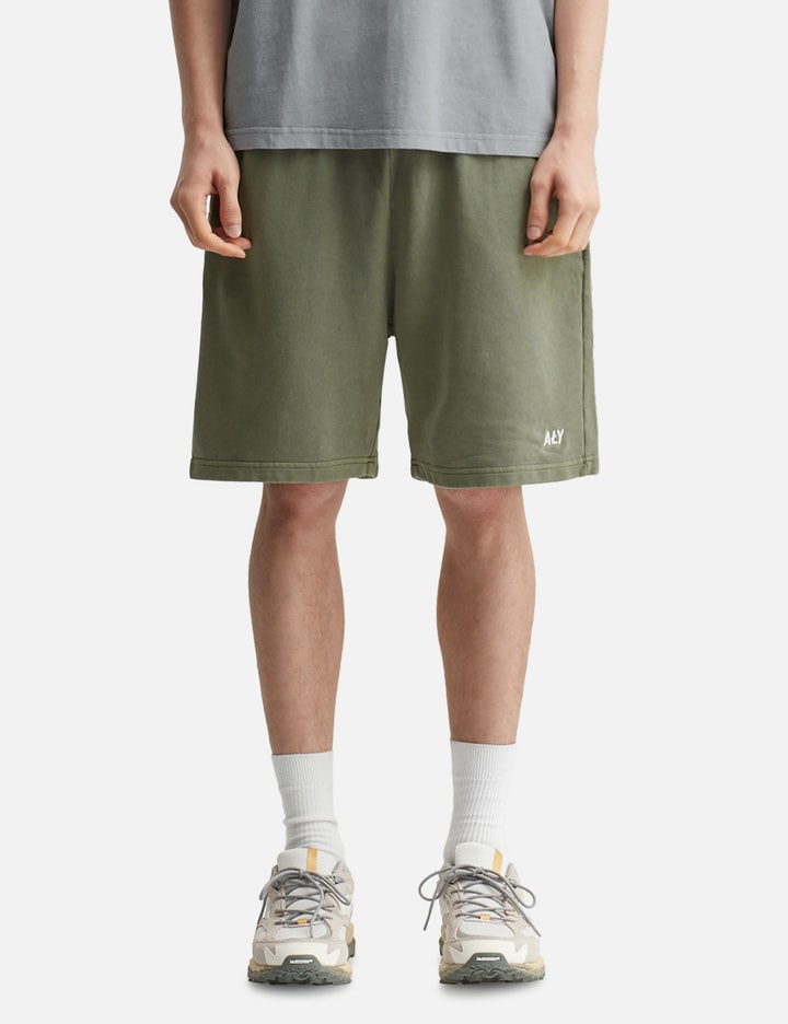 "Logo Embroidery Washed Olive" Shorts