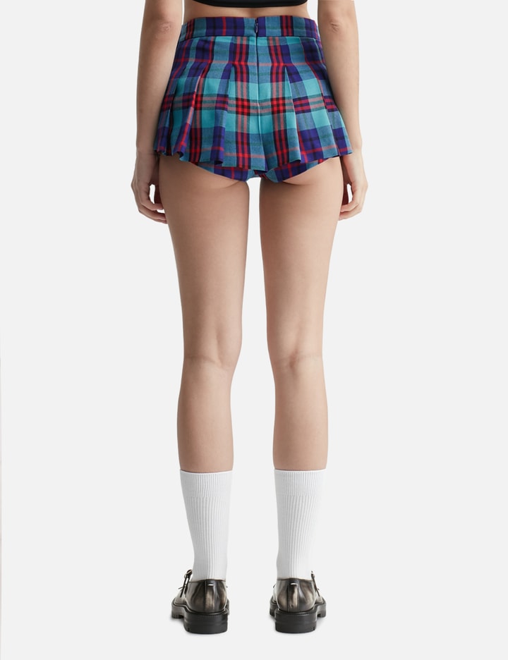 Check Side Folded Pleats Skort