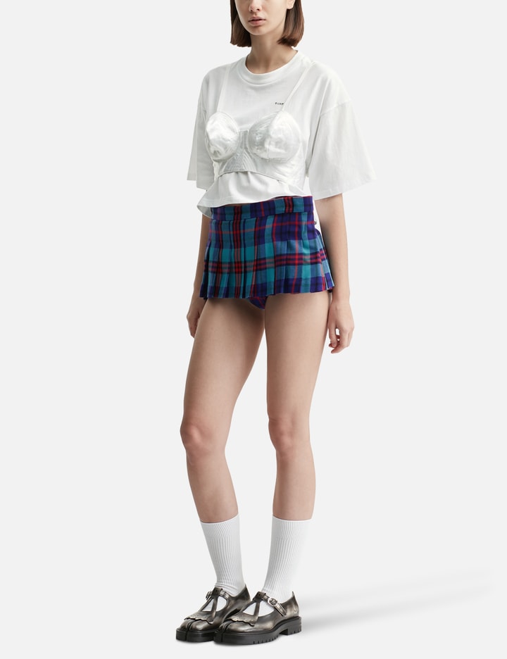 Check Side Folded Pleats Skort