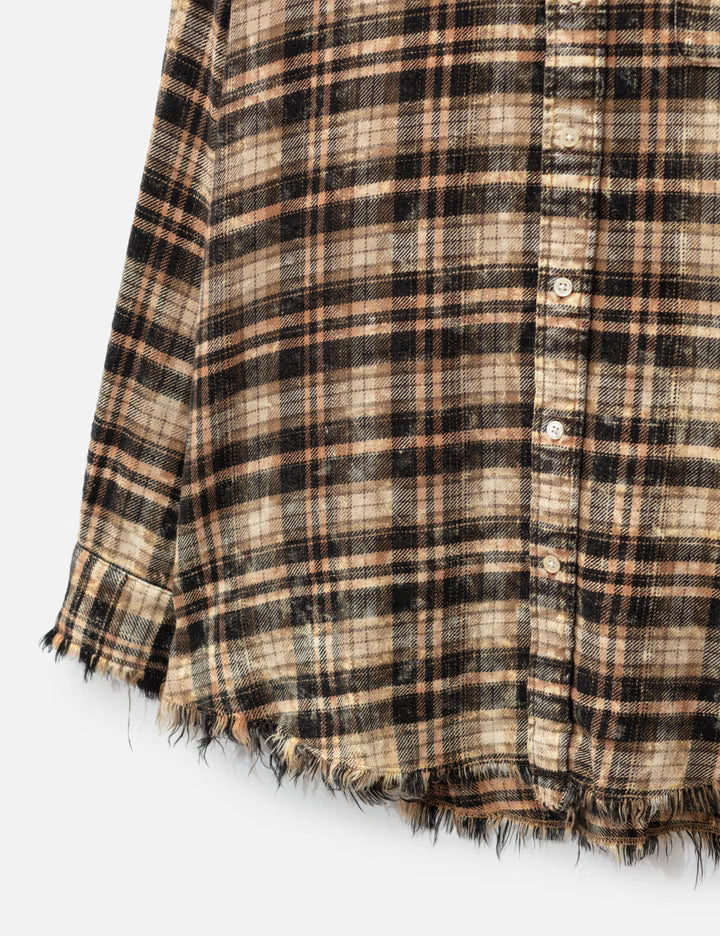 Shredded Seam Drop Neck Shirt