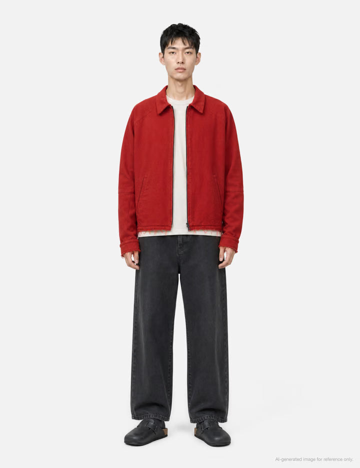 Shrink Wool Zip-Up Shirt Jacket
