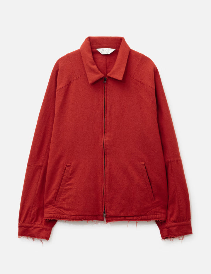 Shrink Wool Zip-Up Shirt Jacket