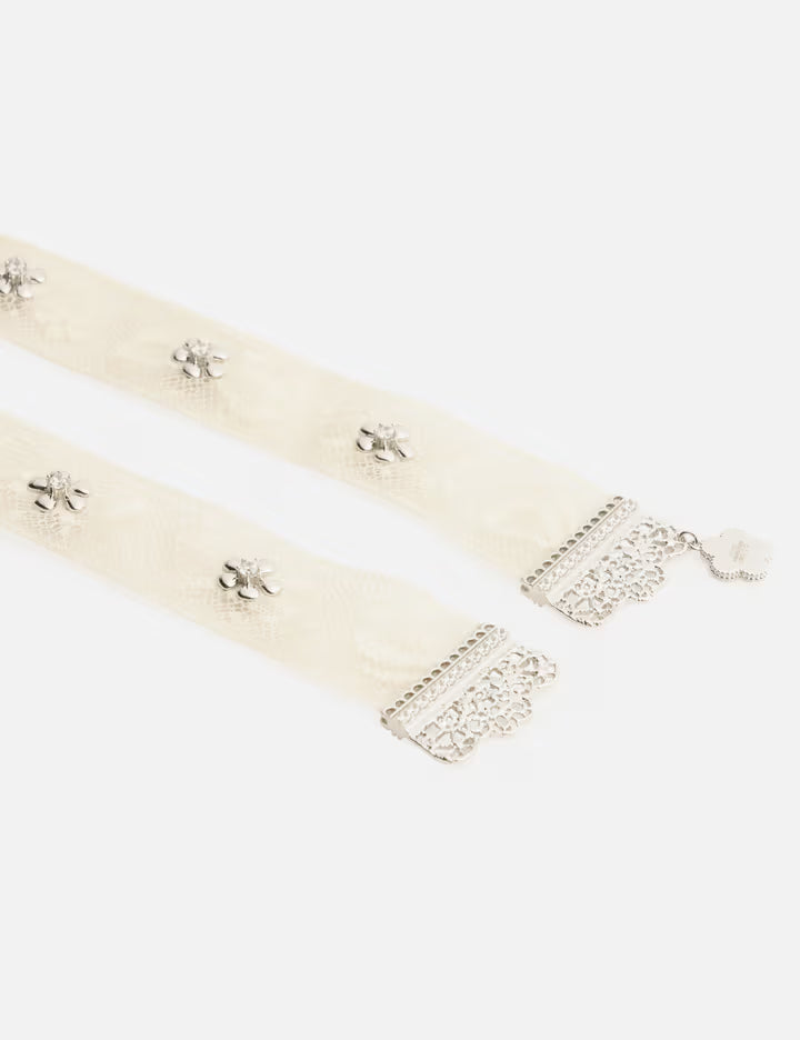 SHUSHU/TONG × YVMIN Gemstone Inlaid Fabric Lace Necklace