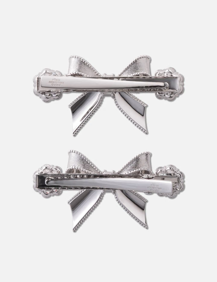 SHUSHU/TONG × YVMIN Short Bowknot Gemstone Hair Clip