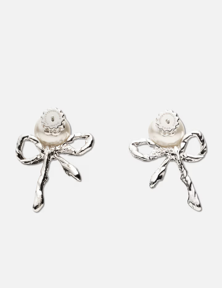 SHUSHU/TONG × YVMIN Twisted Rope Bow Pearl Earring
