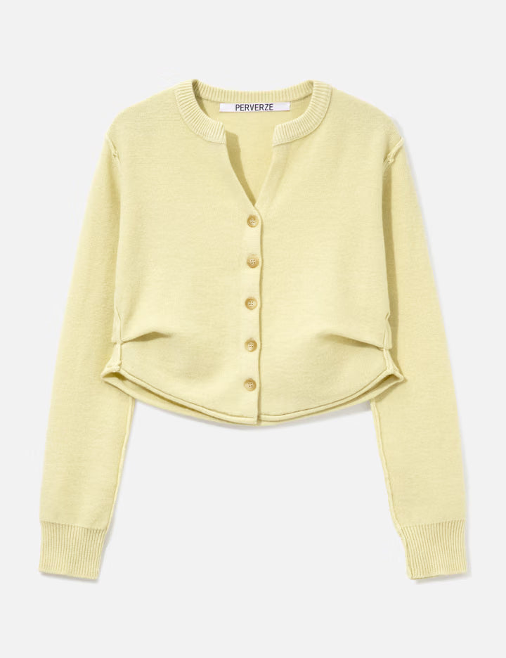 Side-Tuck Knit Cardigan