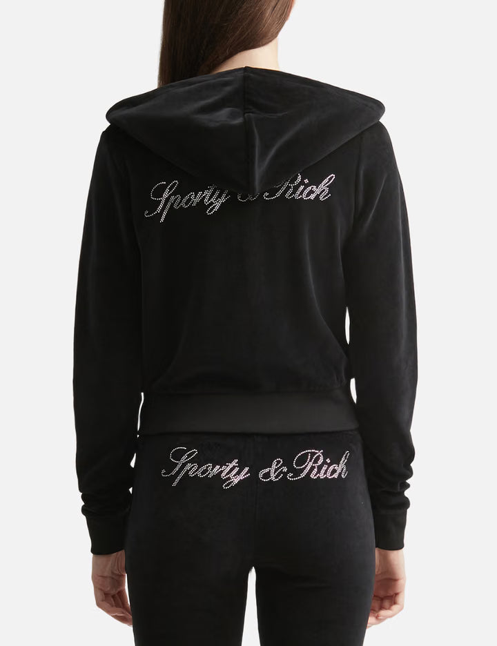 Signature Logo Krystal Zip Hoodie