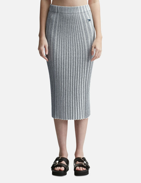 BABY FOX PATCH RIBBED MIDI SKIRT