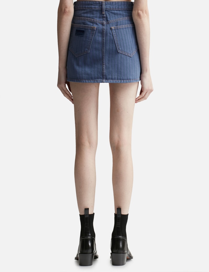 Stripe Overdyed Denim Mini Skirt