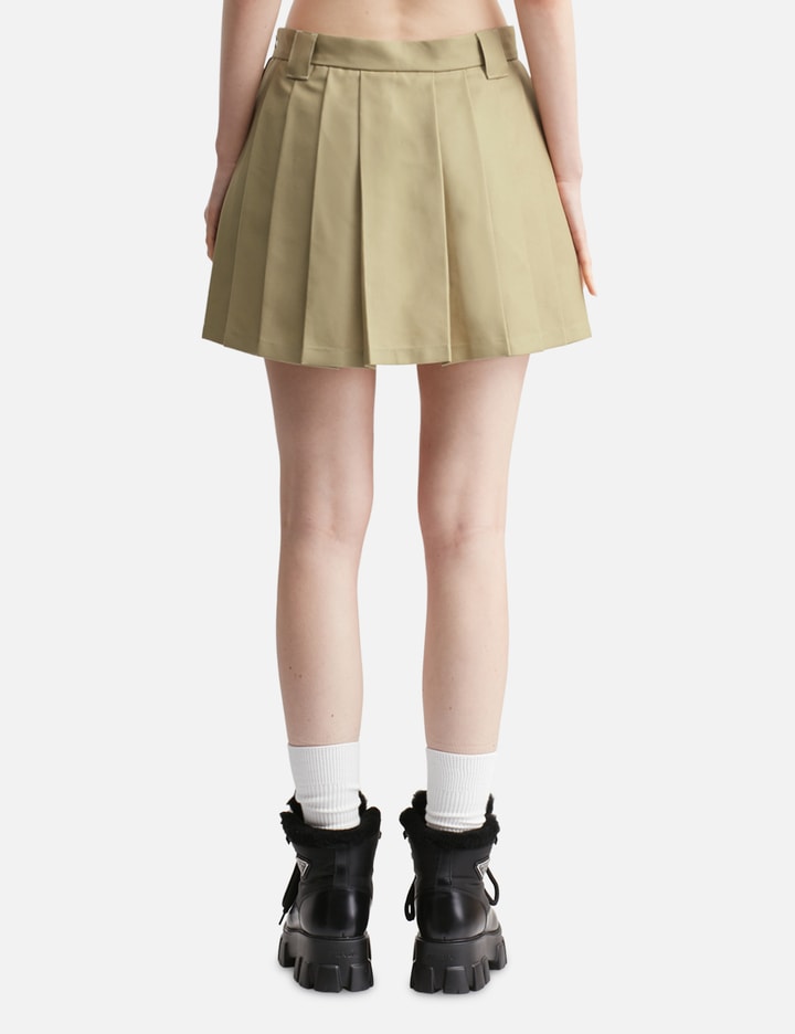 Pleated Cotton Blend Mini Skirt