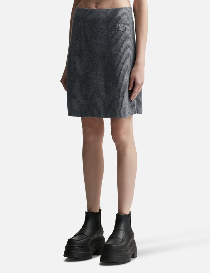 Bold Fox Head Patch Short Ribbed Skirt