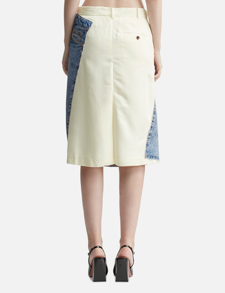 Denim Print Wrap Panel Skirt