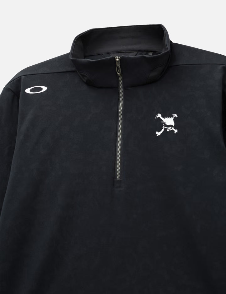 Skull Embossed LS Mock Shirt