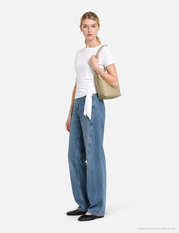 Small Belted Grained-Leather Tote