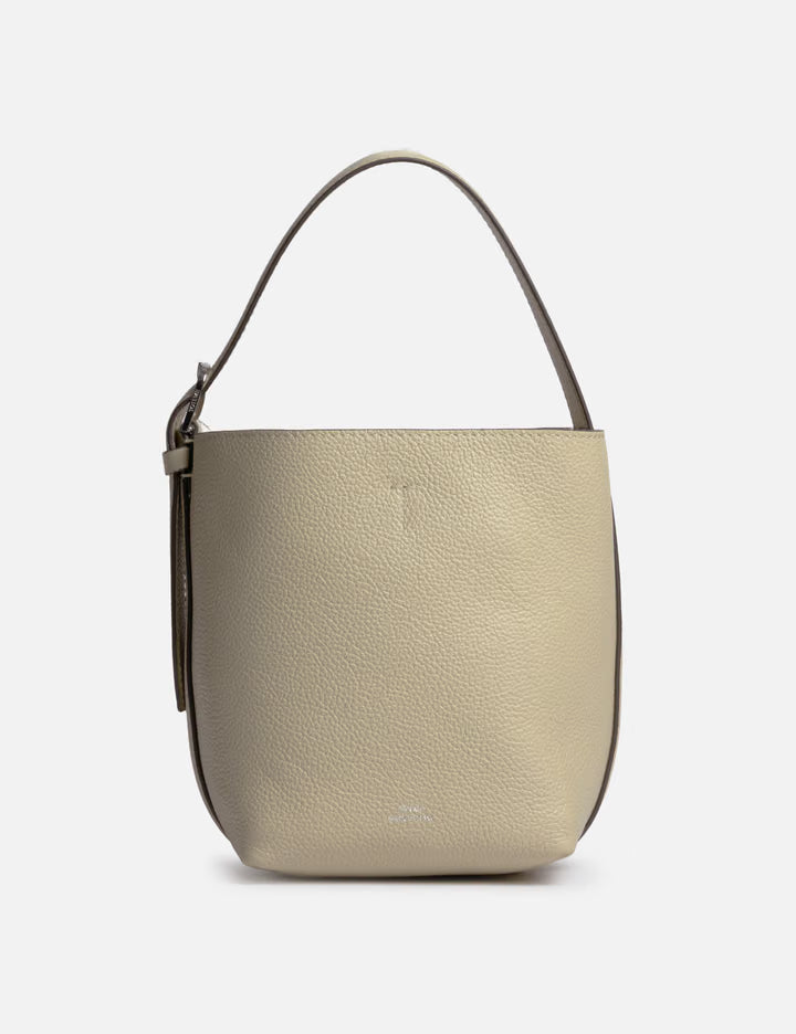 Small Belted Grained-Leather Tote