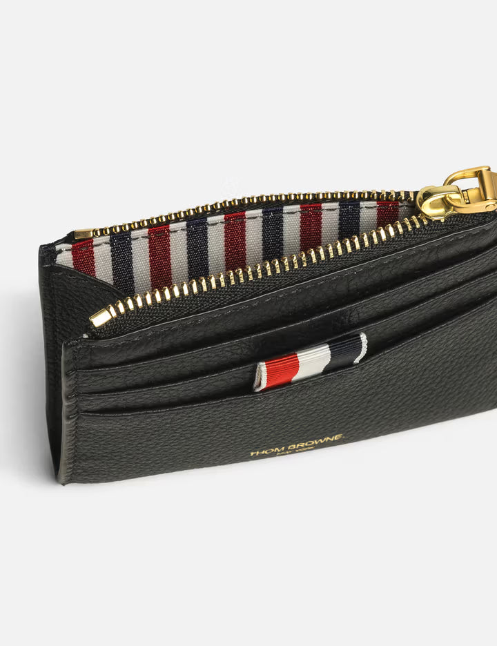 Soft Pebble Grain Zip Top Card Holder