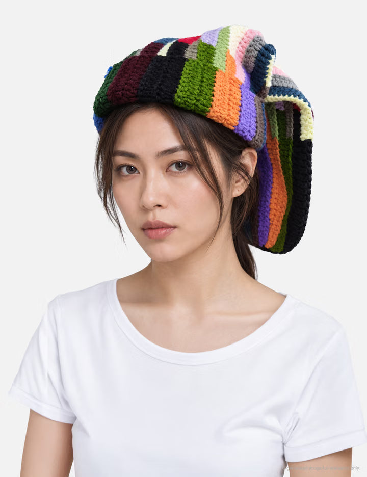 Spectrum Stripe Crochet Sock Hat