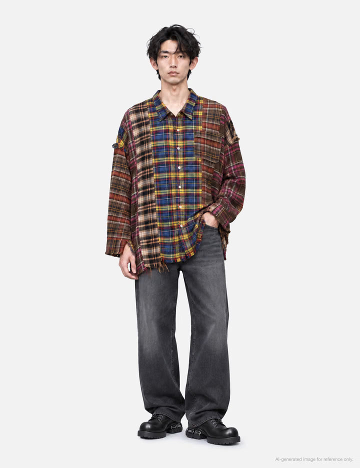 Spliced Drop Neck Shirt