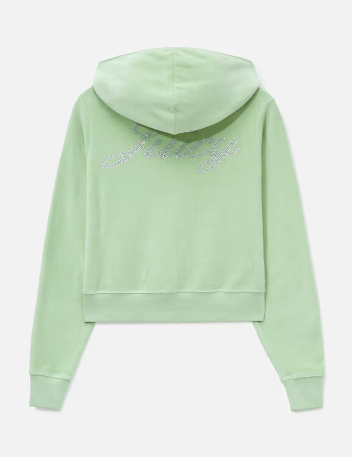 Sporty & Rich X Juicy Couture Script Velour Zip Hoodie
