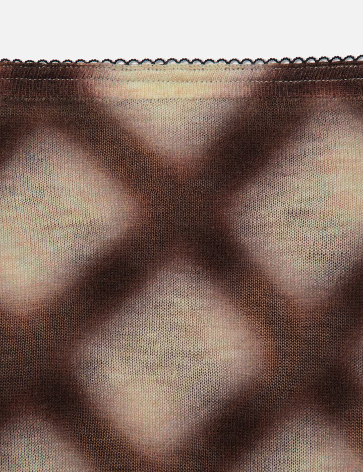 Spray-Painted Check Knit Skirt