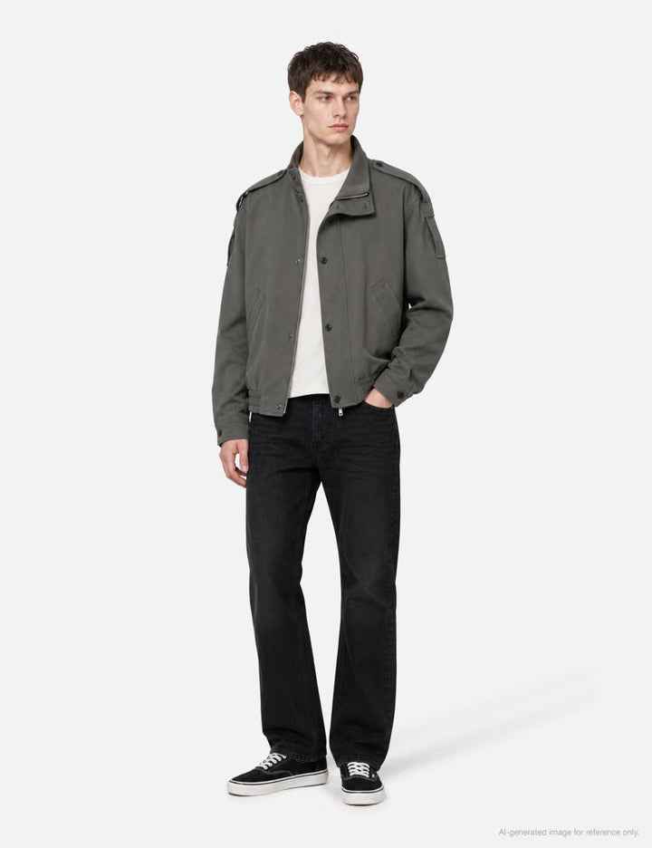 Stand Collar Epaulette Blouson