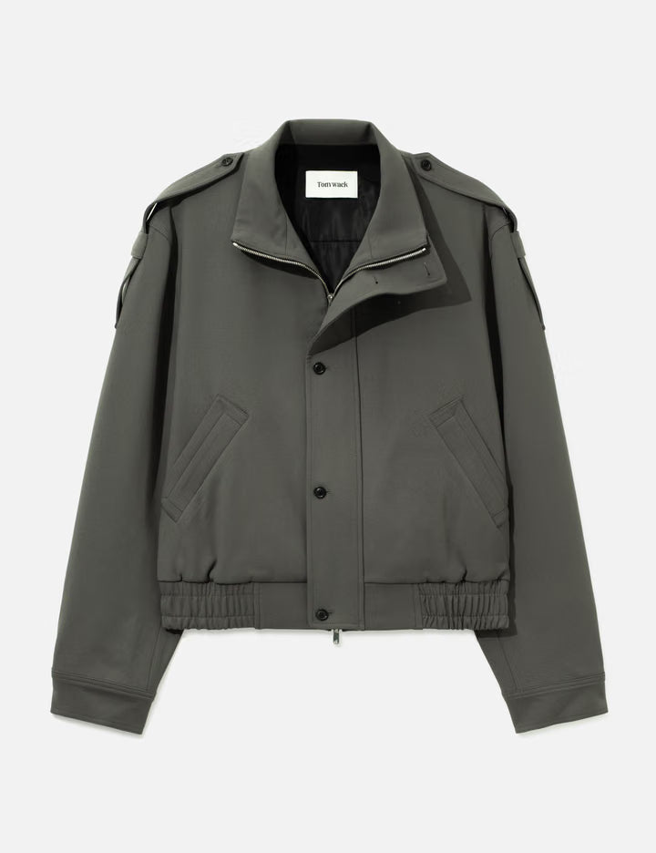 Stand Collar Epaulette Blouson