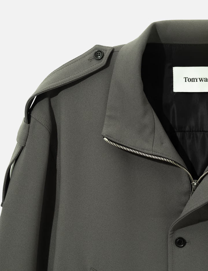 Stand Collar Epaulette Blouson