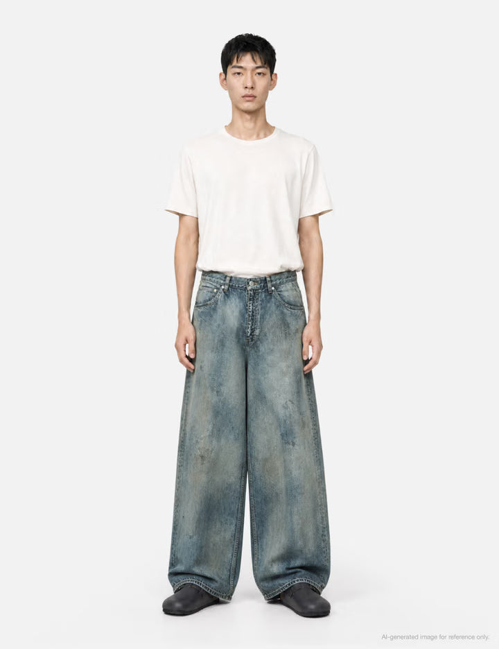Straight Wide Denim Pants