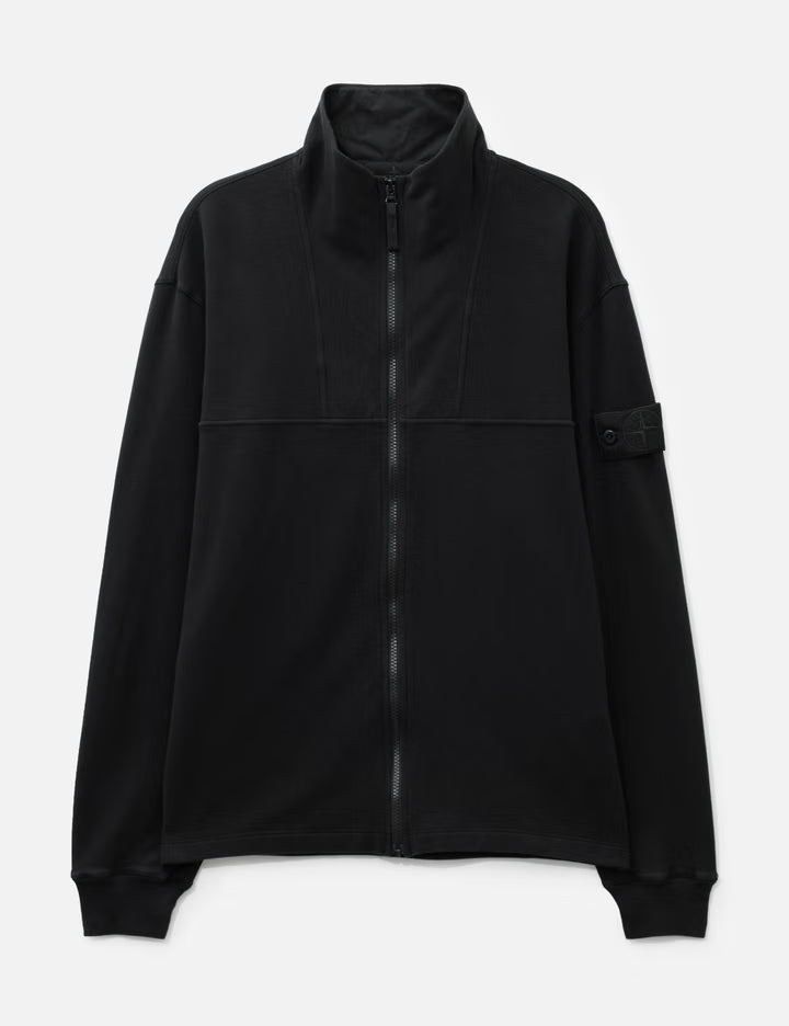 Stretch Cotton Fleece_S.I. Ghost Comfort-Fit Zip-Up Track Jacket