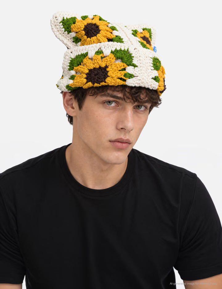 Sunflower V2 Crochet Cat Hat