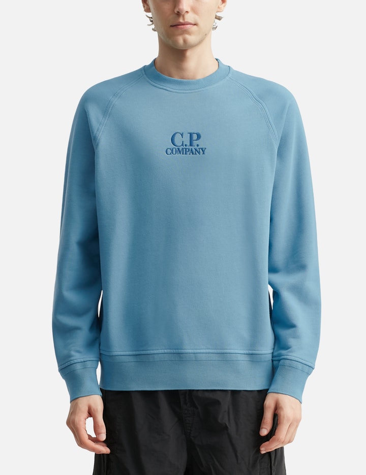 Diagonal Raised Fleece Crewneck Logo Sweatshirt