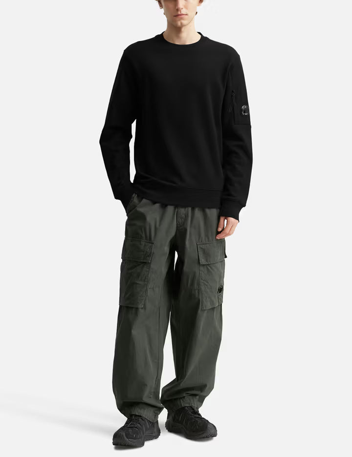Cotton Diagonal Fleece Crewneck Sweatshirt