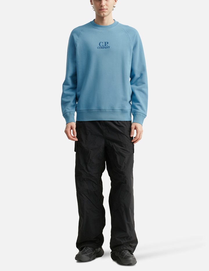 Diagonal Raised Fleece Crewneck Logo Sweatshirt