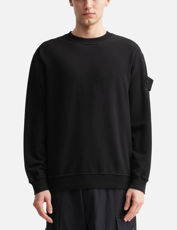 Stretch Cotton Fleece Crewneck