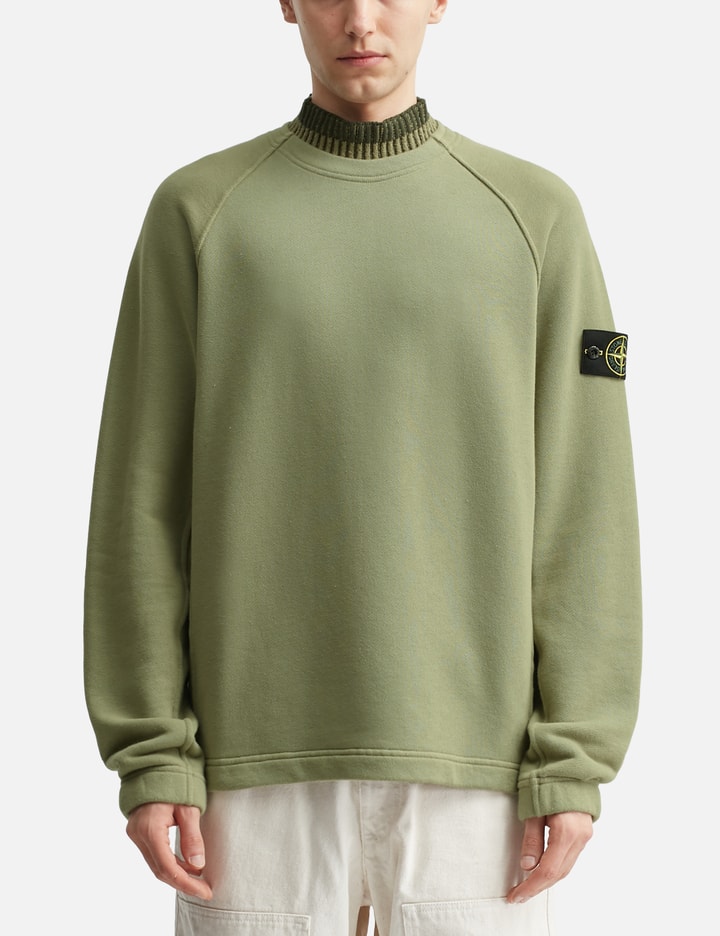 Organic Cotton Diagonal Fleece Crewneck Sweatshirt