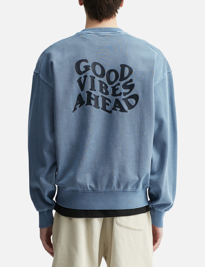 "Good Vibes Ahead Blue Washed" Crewneck