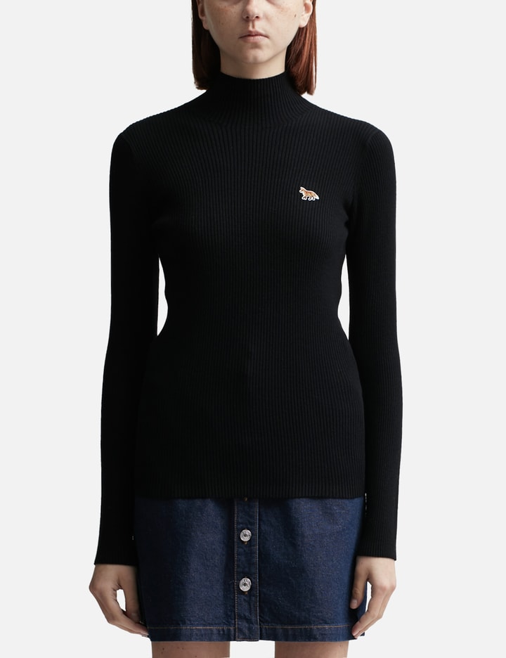 Baby Fox Patch Fine Ribbed Turtleneck