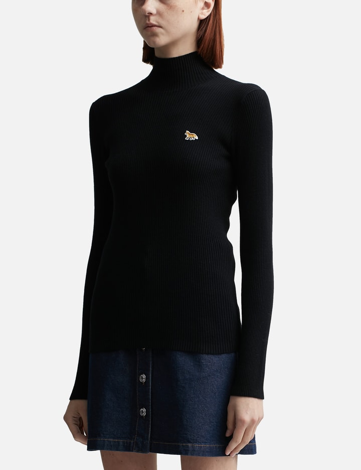 Baby Fox Patch Fine Ribbed Turtleneck