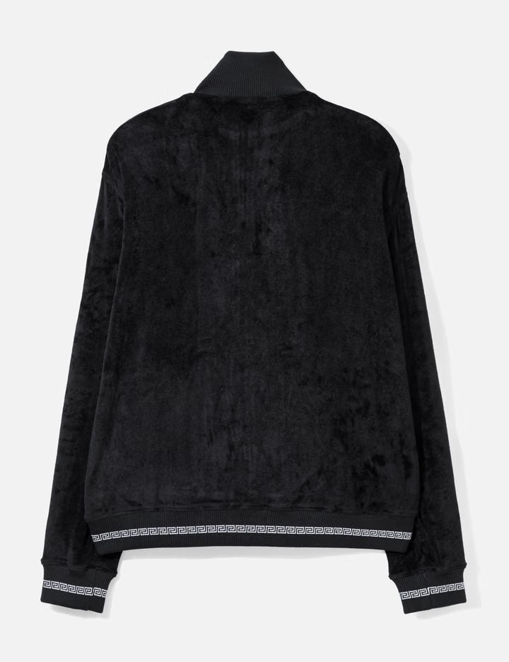 SWEATSHIRT RESPONSIBLE VISCOSE MIX CHENILLE WITH GRECA DETAILS